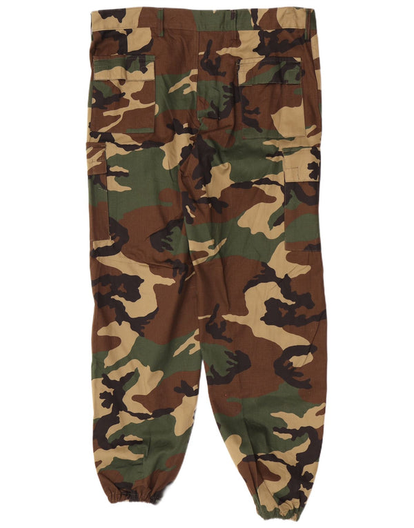 Vintage Mens Joggers Cargo Trousers EU 54 2XL W42 L31 Khaki Camouflage Army