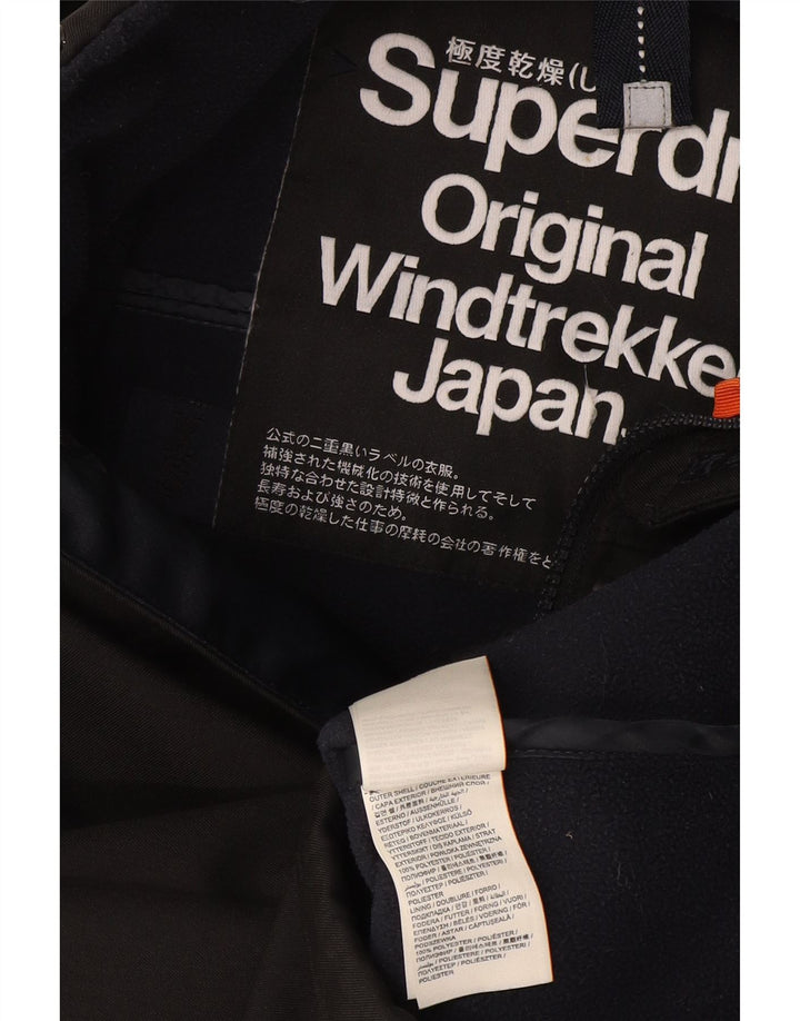 Superdry Mens Windtrekker Windbreaker Jacket UK 34 XS Black Polyester