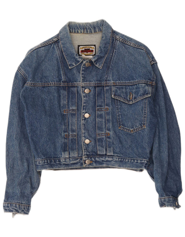 Oxygen Womens Crop Denim Jacket UK 12 Medium Blue