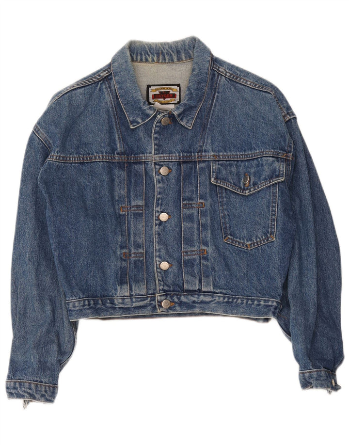 Oxygen Womens Crop Denim Jacket UK 12 Medium Blue