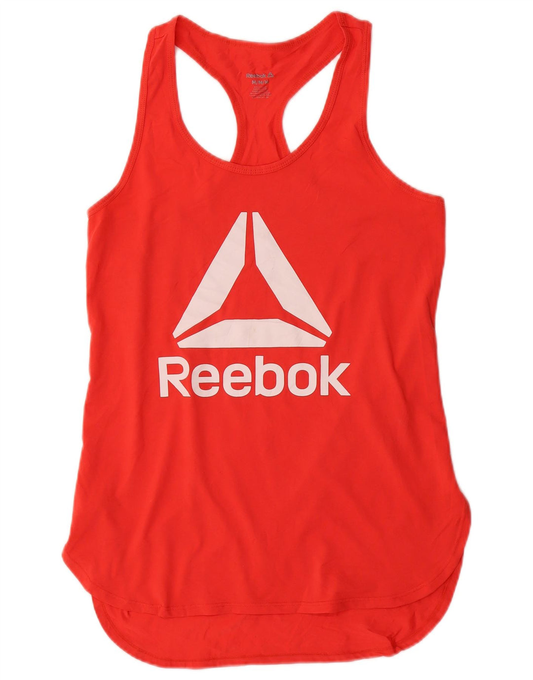 REEBOK Womens Graphic Vest Top UK 12 Medium Red Polyester