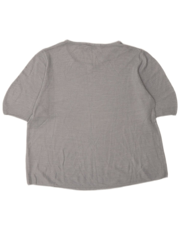 Marks & Spencer Womens Boat Neck Jumper Sweater UK 14 Large Grey