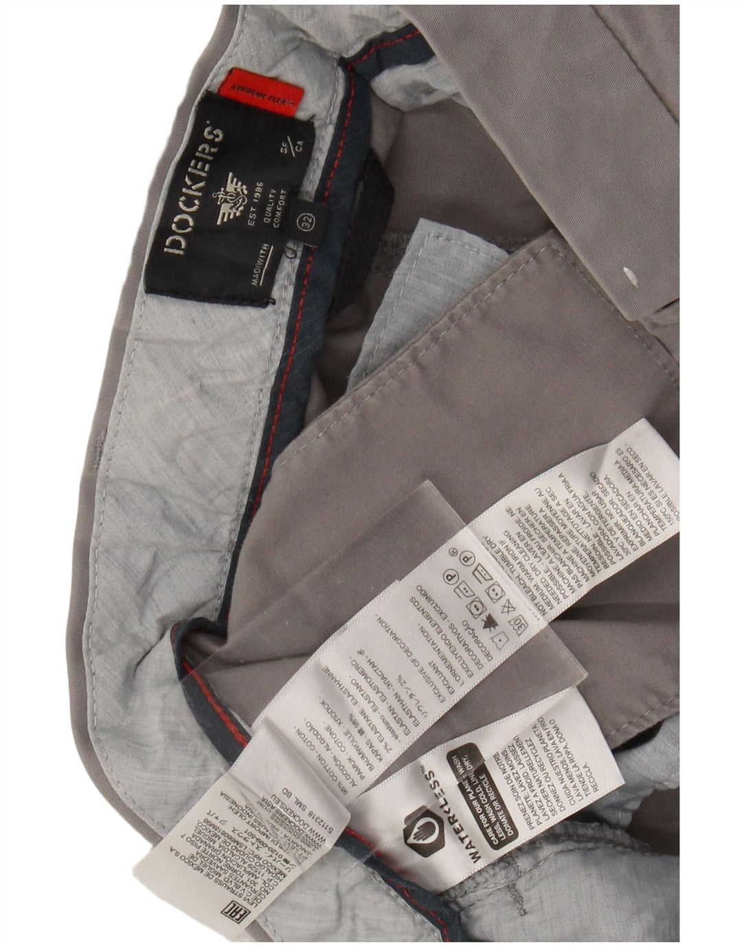 DOCKERS Mens Chino Shorts W32 Medium Grey Cotton