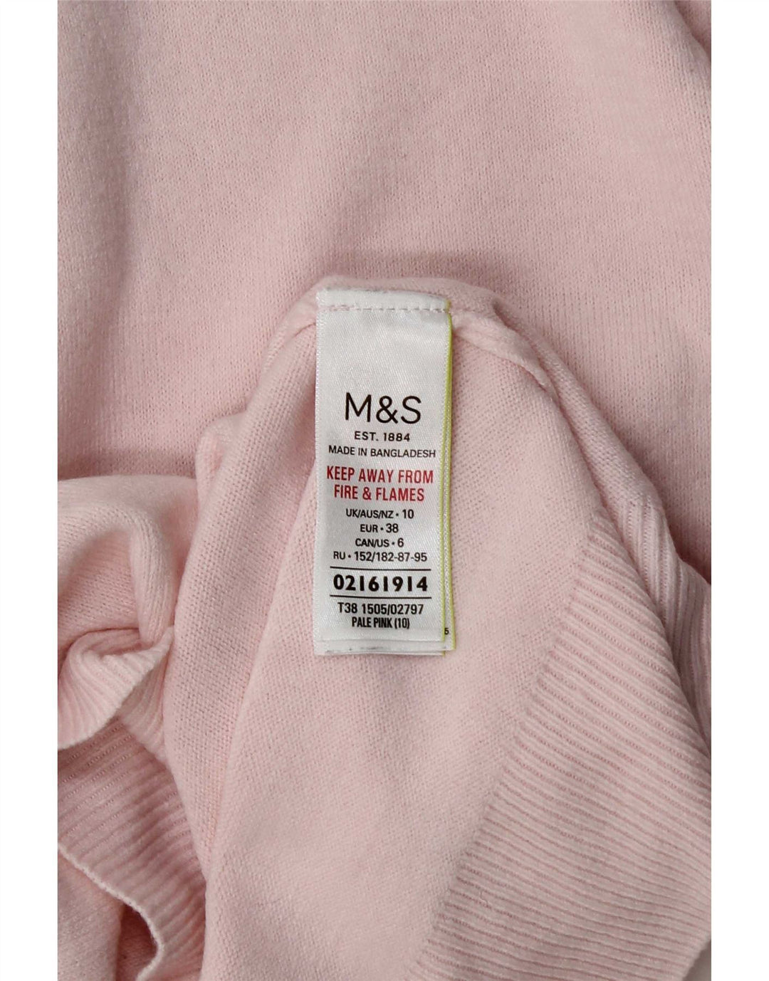 Marks & Spencer Womens Roll Neck Jumper Sweater UK 10 Small Pink Acrylic
