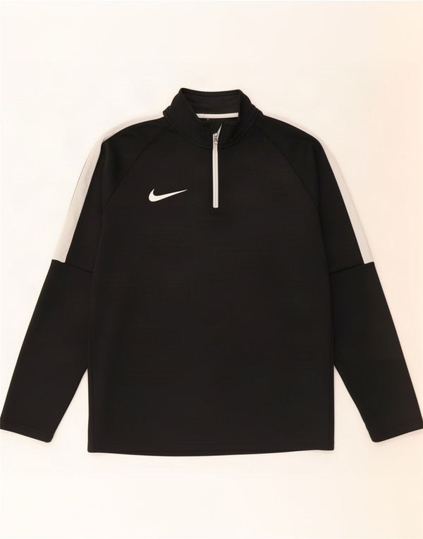 Nike Mens Dri Fit Zip Neck Pullover Tracksuit Top Small Black Colourblock
