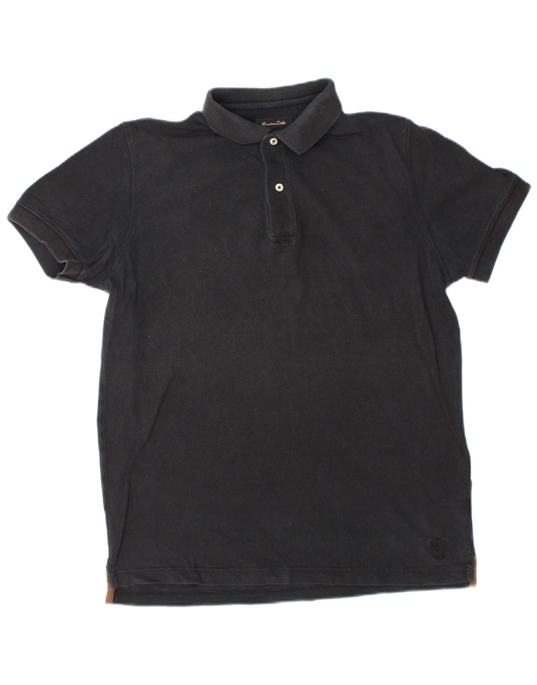 MASSIMO DUTTI Mens Polo Shirt Small Black