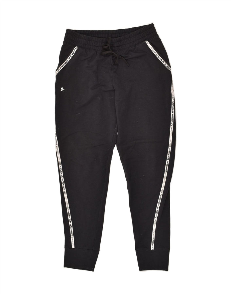 UNDER ARMOUR Mens Graphic Tracksuit Trousers Joggers Small Black Cotton | Vintage Under Armour | Thrift | Second-Hand Under Armour | Used Clothing | Messina Hembry 