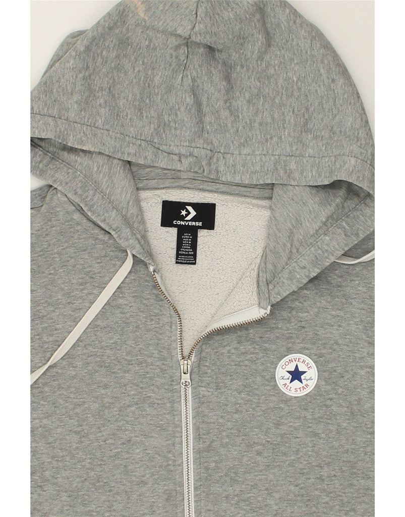 CONVERSE Mens Zip Hoodie Sweater Medium Grey Cotton | Vintage Converse | Thrift | Second-Hand Converse | Used Clothing | Messina Hembry 