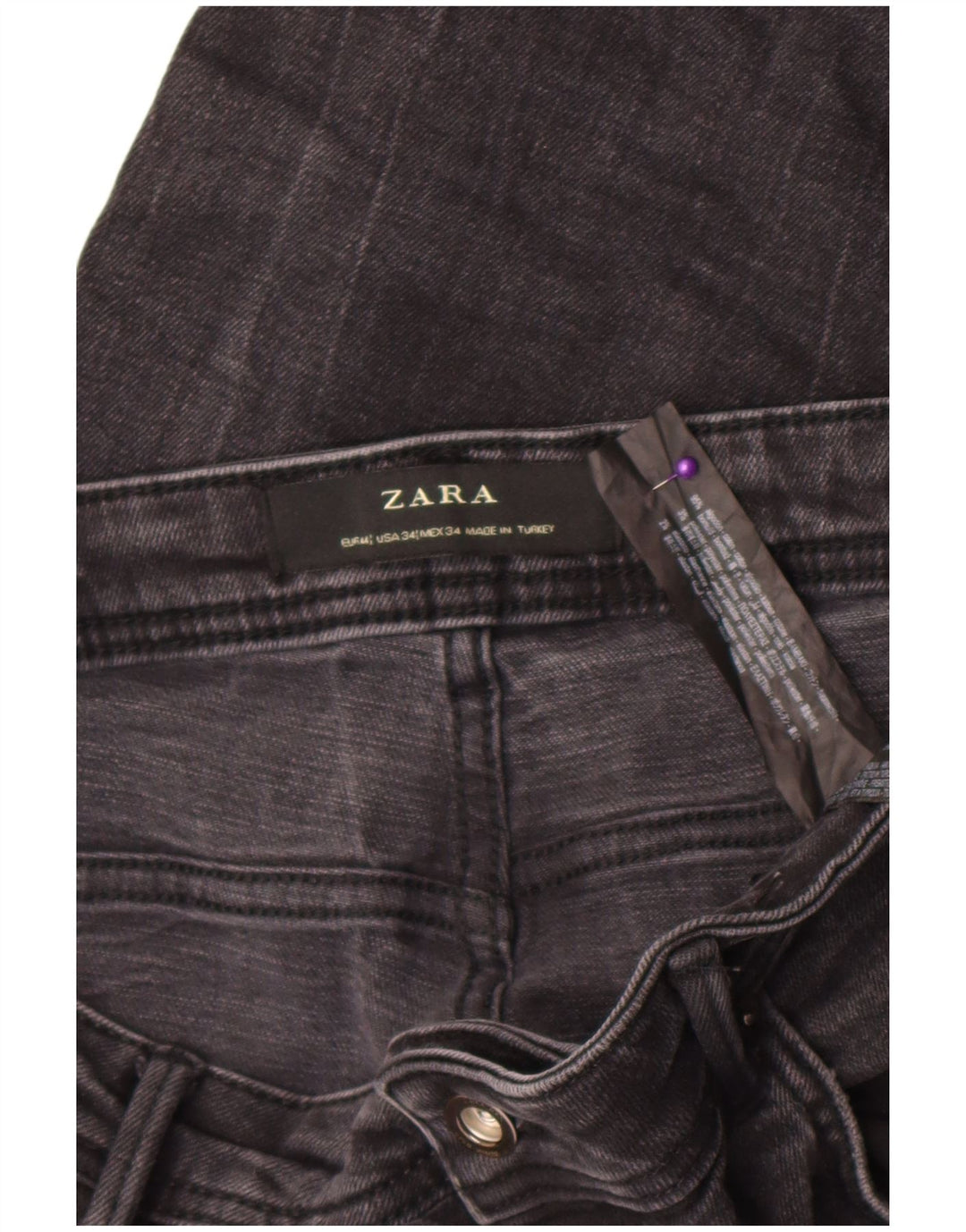 Zara Mens Distressed Slim Jeans EU 44 Large W34 L28 Grey Cotton