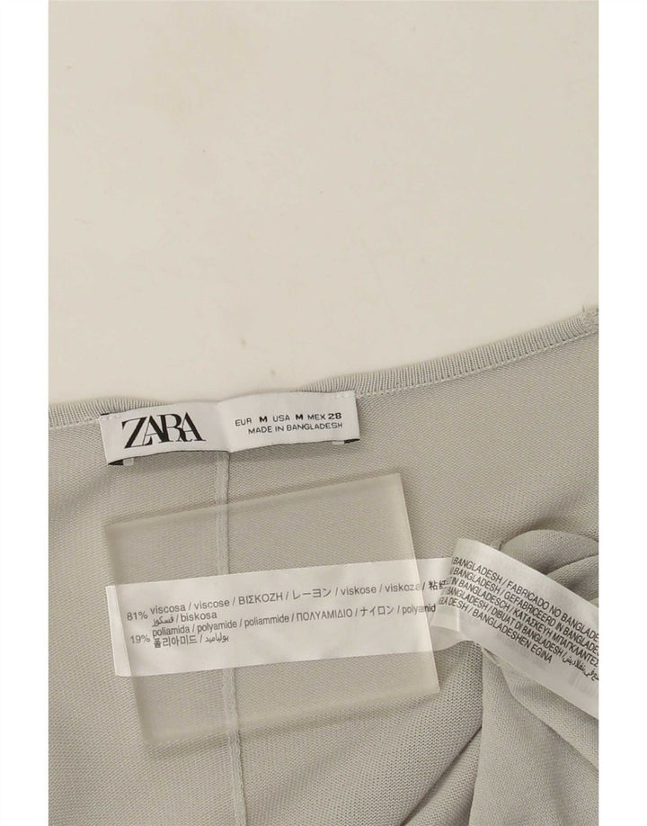 Zara Womens Longline Oversized Cardigan Sweater UK 14 Medium Grey Viscose