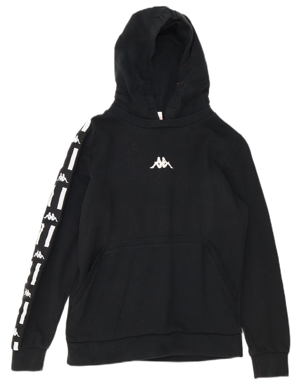 Kappa Boys Graphic Hoodie Jumper 13-14 Years Black Cotton