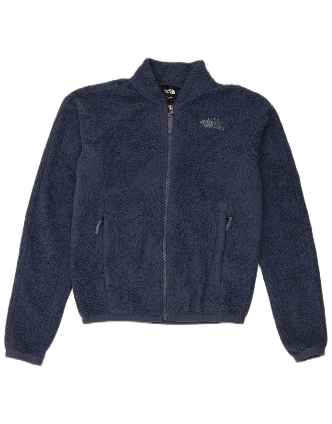 The North Face Womens Fleece Jacket UK 6 XS Navy Blue Polyester