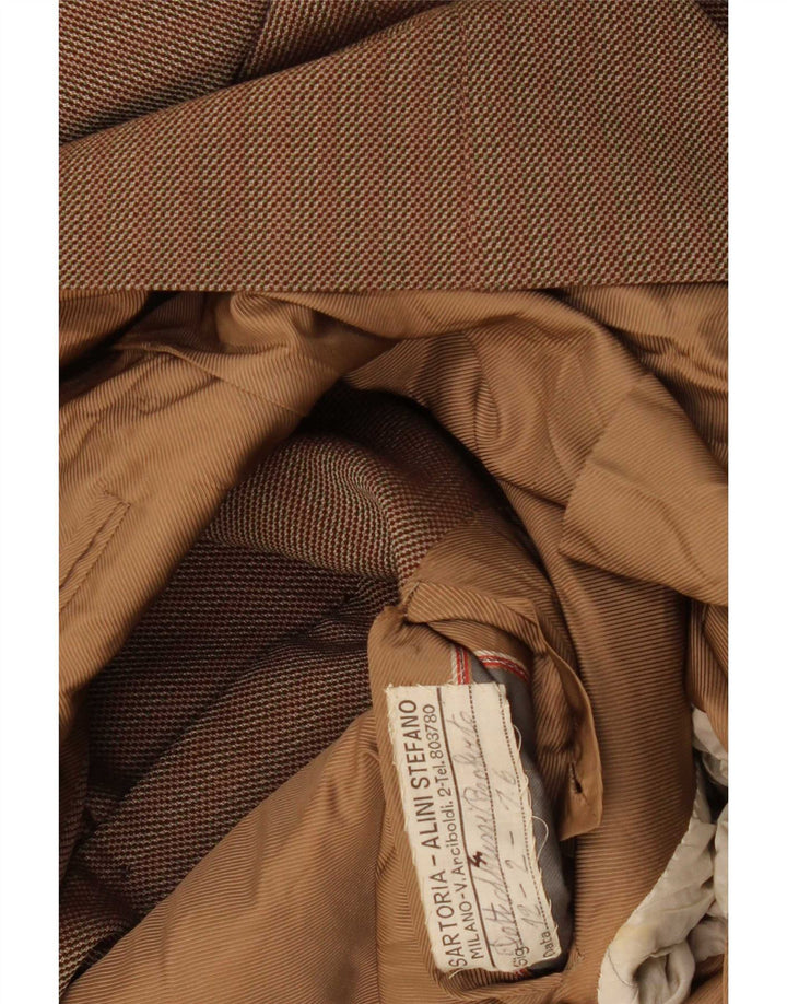 Vintage Mens 3 Button Blazer Jacket UK 36 Small Brown Striped Classic