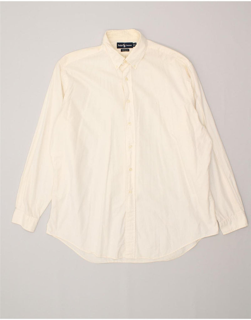RALPH LAUREN Mens Yarmouth Shirt Size 17 1/2 XL Off White Cotton | Vintage Ralph Lauren | Thrift | Second-Hand Ralph Lauren | Used Clothing | Messina Hembry 