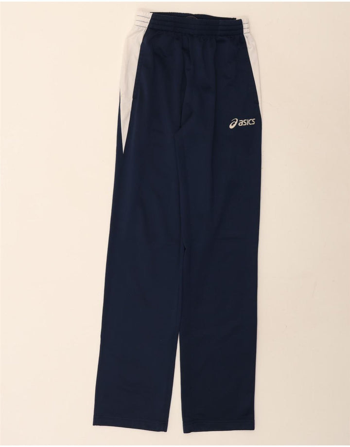 Asics Womens Tracksuit Trousers UK 12 Medium Navy Blue Colourblock