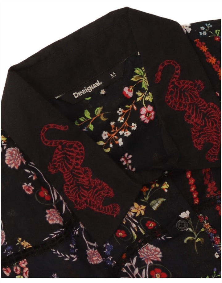 Desigual Womens Shirt UK 14 Medium Multicoloured Floral