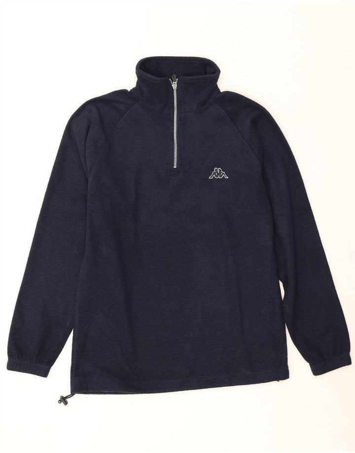 Kappa Mens Zip Neck Fleece Jumper Small Navy Blue Polyester