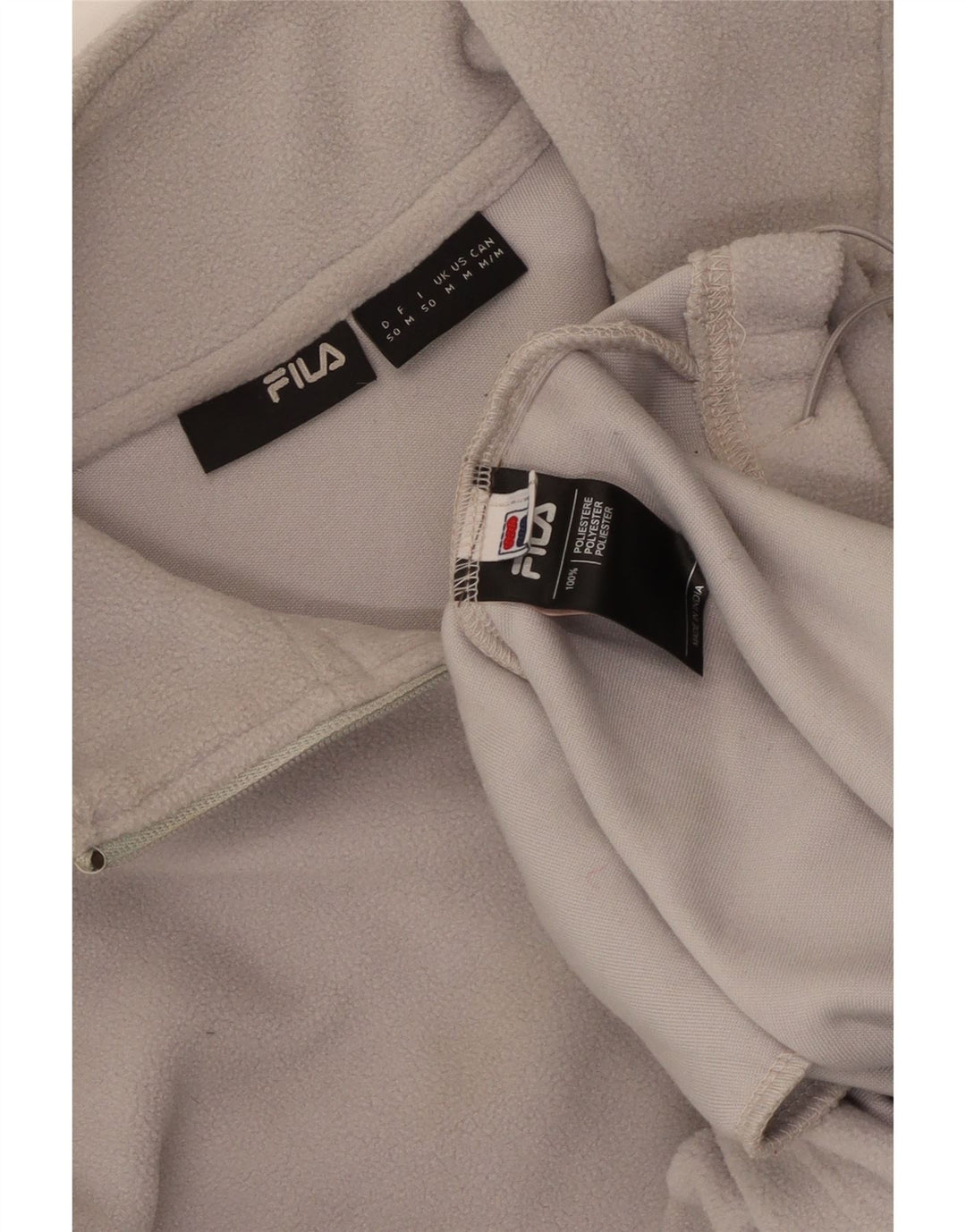 Fila Mens Zip Neck Fleece Jumper Medium Grey Polyester