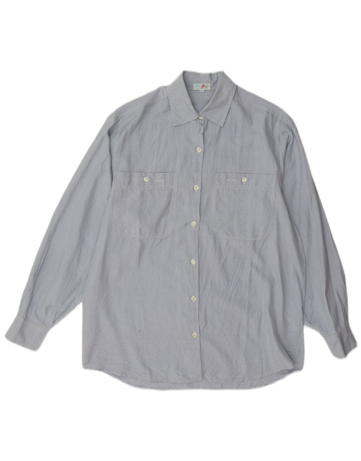 Balloon Womens Oversized Shirt EU 36 Small Blue Gingham Silk