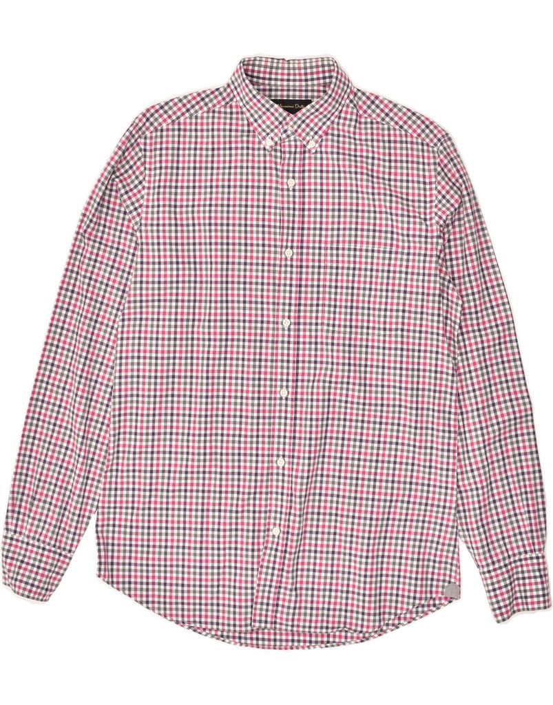 MASSIMO DUTTI Mens Shirt Small Pink Gingham Cotton | Vintage Massimo Dutti | Thrift | Second-Hand Massimo Dutti | Used Clothing | Messina Hembry 