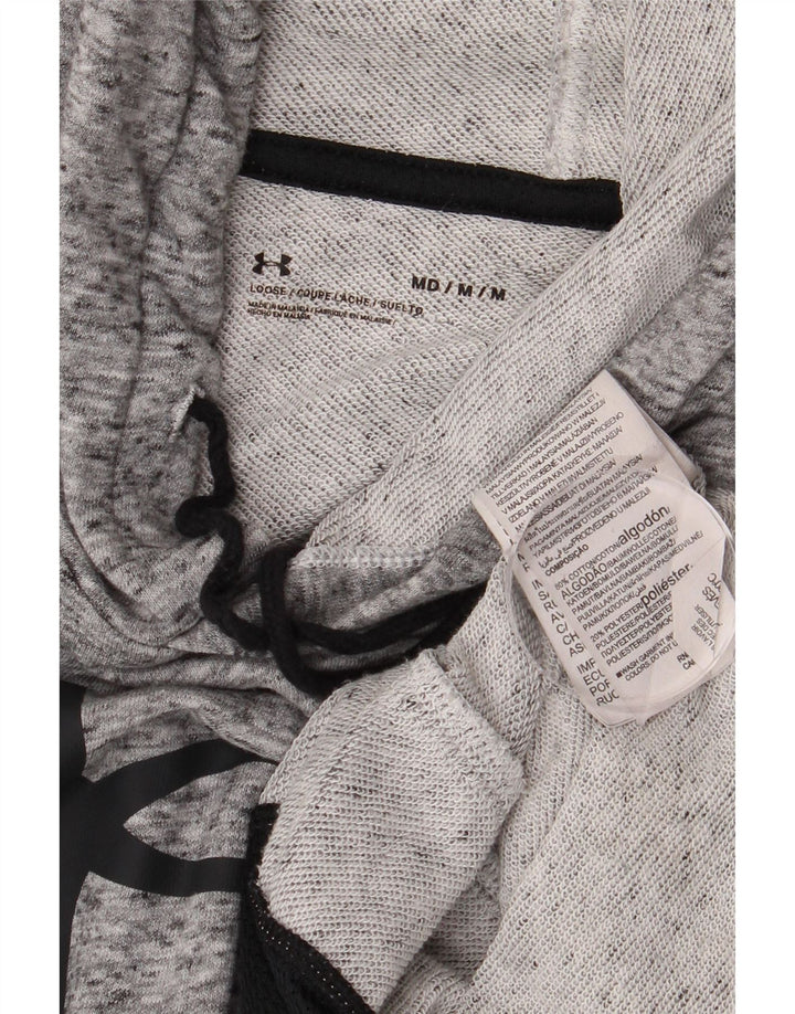 Under Armour Mens Graphic Hoodie Jumper Medium Grey Flecked Cotton