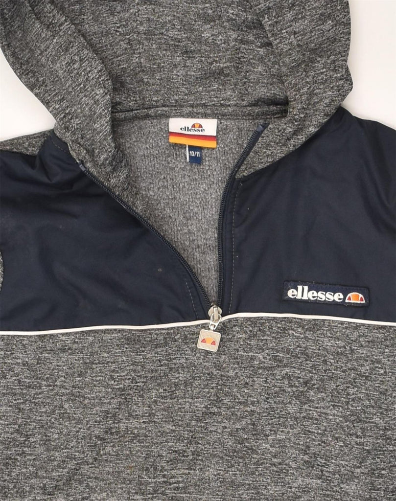 ELLESSE Boys Zip Neck Hoodie Jumper 10-11 Years Grey Polyester | Vintage Ellesse | Thrift | Second-Hand Ellesse | Used Clothing | Messina Hembry 