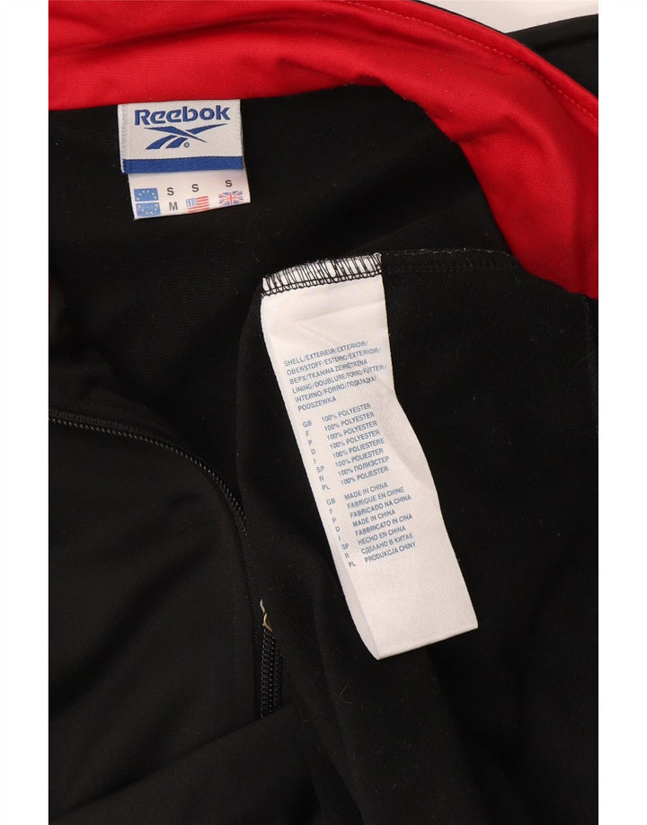 Reebok Mens Graphic Loose Fit Tracksuit Top Jacket Small Black Polyester