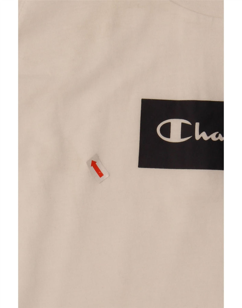 CHAMPION Mens Graphic Vest Top 2XL White Colourblock Vintage Champion and Second-Hand Champion from Messina Hembry 