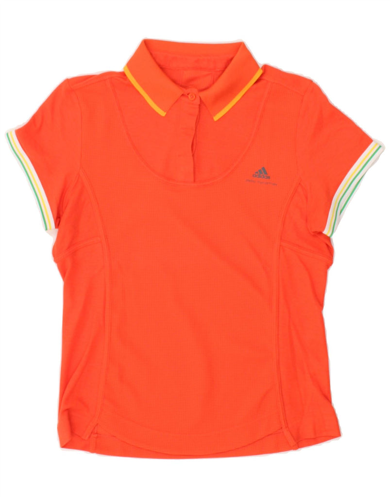 ADIDAS Womens Polo Shirt UK 14 Large Orange | Vintage Adidas | Thrift | Second-Hand Adidas | Used Clothing | Messina Hembry 