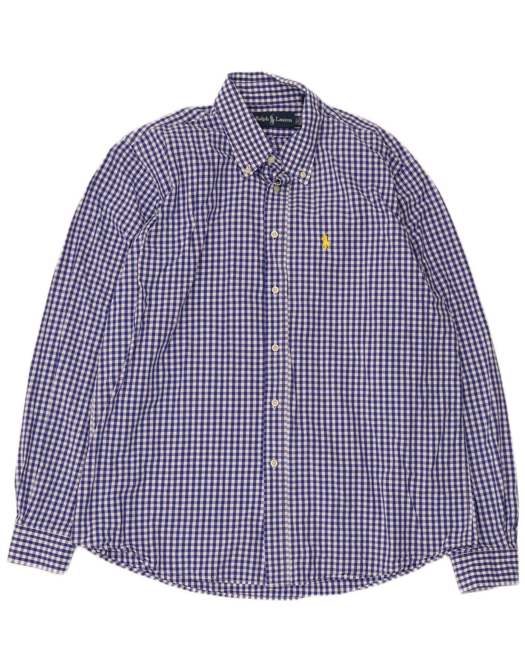Ralph Lauren Mens Shirt XL Blue Gingham Cotton