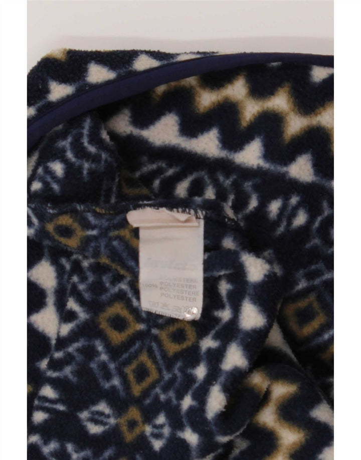 Invicta Mens Zip Neck Fleece Jumper XL Navy Blue Geometric Polyester