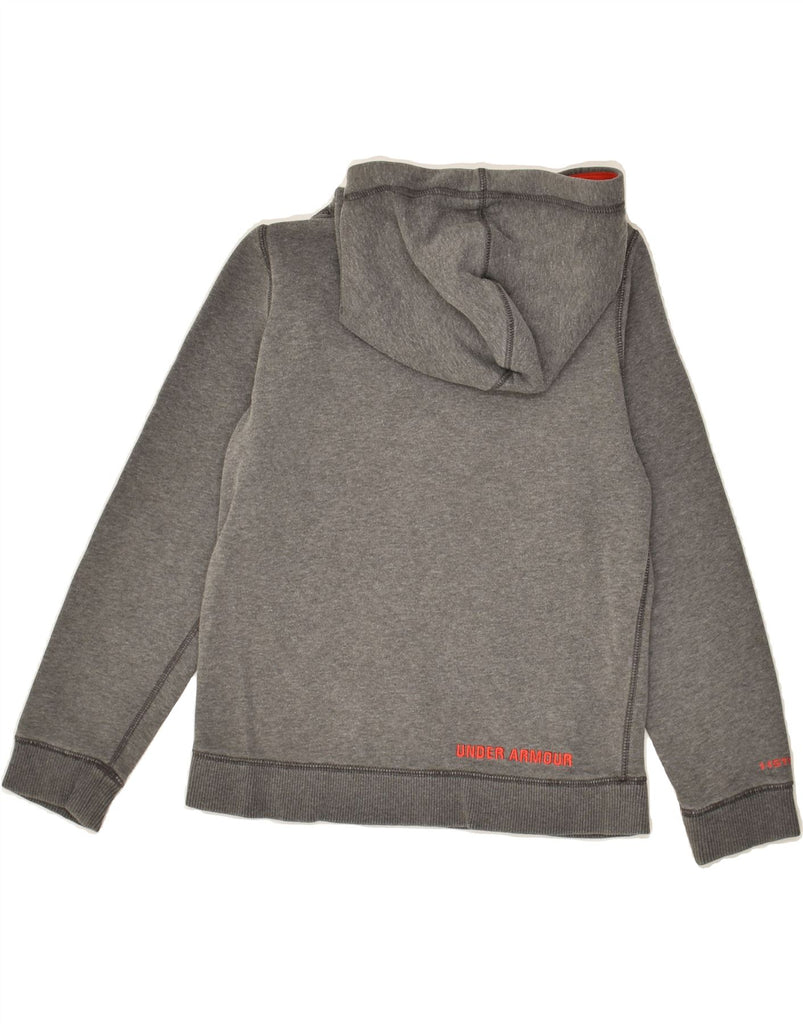 UNDER ARMOUR Boys Graphic Hoodie Jumper 7-8 Years Small Grey Cotton | Vintage Under Armour | Thrift | Second-Hand Under Armour | Used Clothing | Messina Hembry 