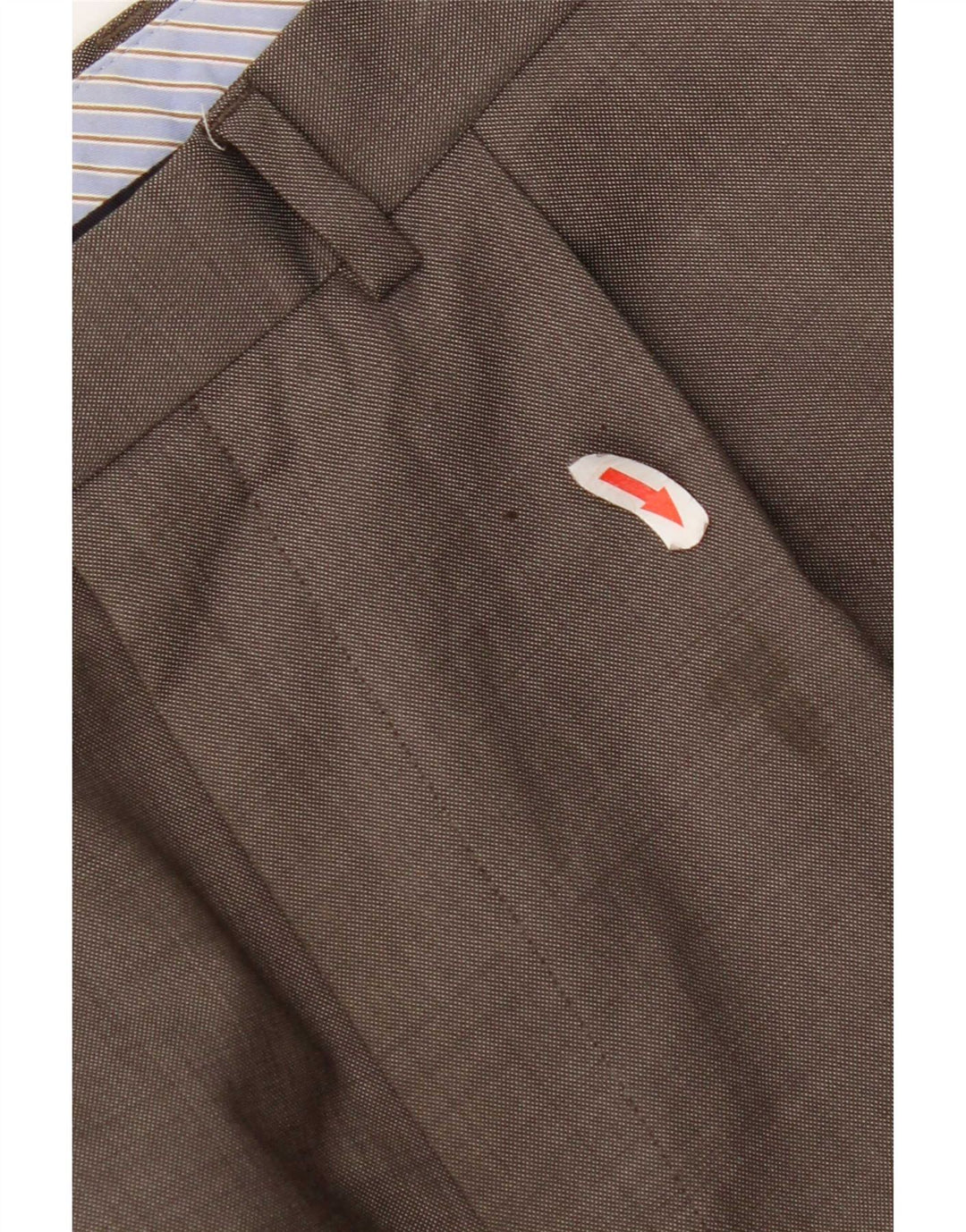 Marks & Spencer Mens Pegged Suit Trousers W34 L31 Brown Wool