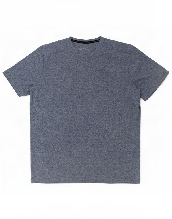 Under Armour Mens Heat Gear Loose Fit T-Shirt Top Large Blue Flecked
