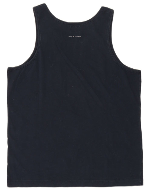 Rifle Womens Vest Top UK 18 XL Navy Blue Cotton
