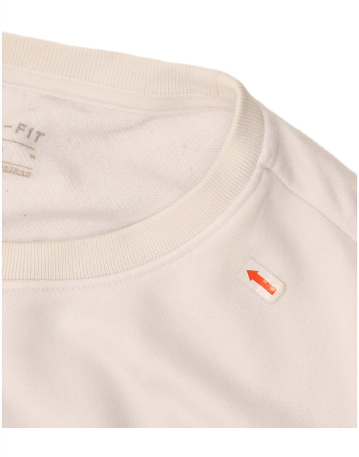 Nike Womens Graphic Sweatshirt Jumper UK 14 Medium White Polyester