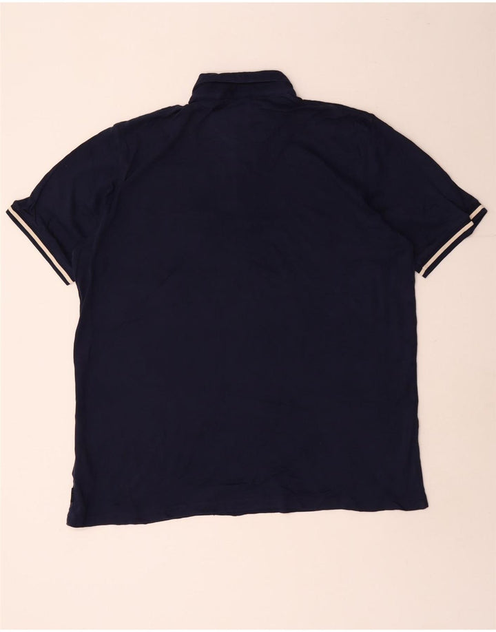 Ted Baker Mens Polo Shirt Size 5 XL Navy Blue Cotton