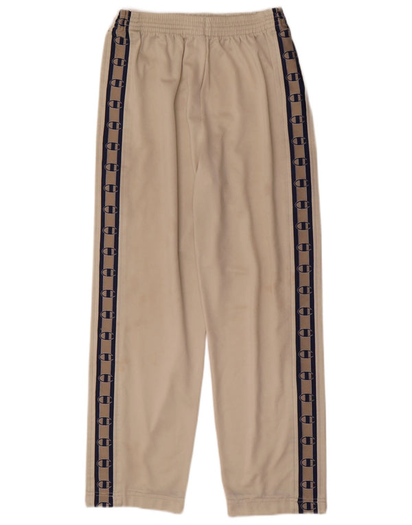 CHAMPION Womens Graphic Tracksuit Trousers UK 16 Large Beige Striped
