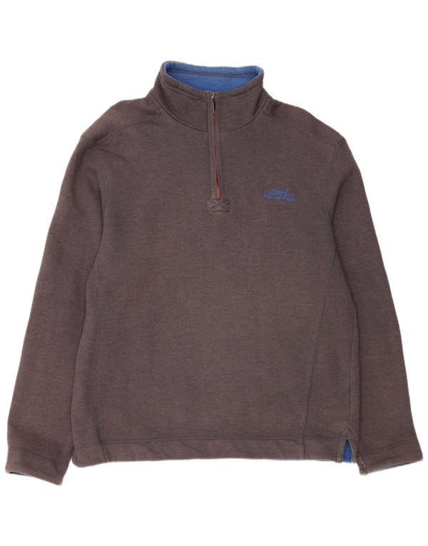 Weird Fish Mens Zip Neck Sweatshirt Jumper Medium Grey Cotton
