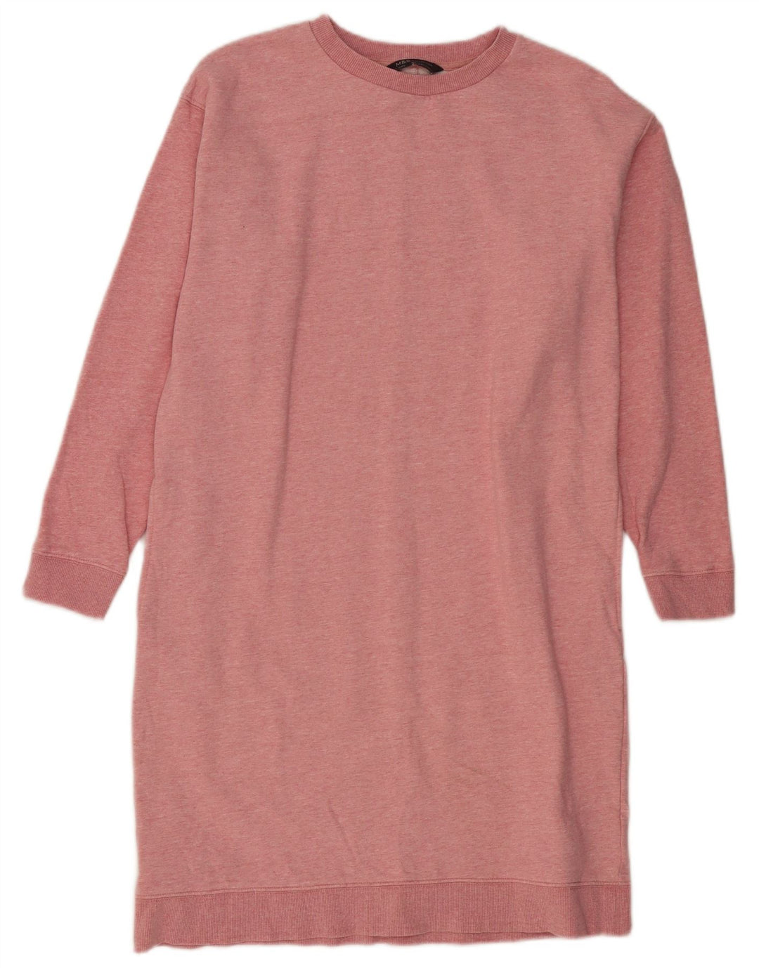 MARKS & SPENCER Womens Oversized Jumper Dress UK 10 Small Pink Flecked