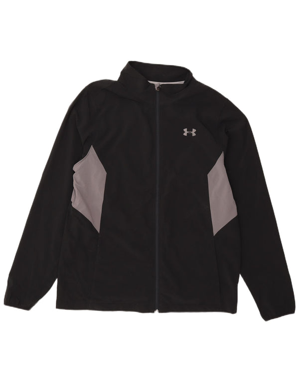 Under Armour Mens Tracksuit Top Jacket Large Black Colourblock Polyester