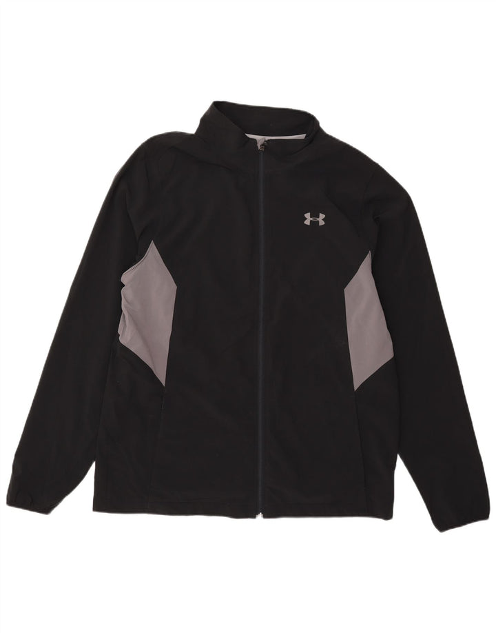 Under Armour Mens Tracksuit Top Jacket Large Black Colourblock Polyester