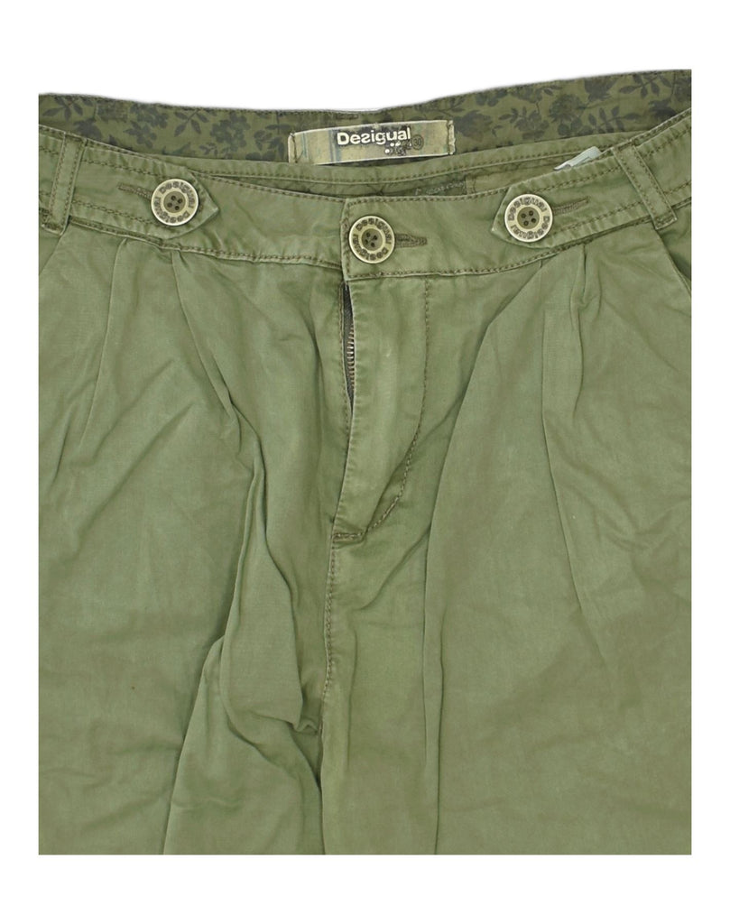 DESIGUAL Mens Pegged Chino Trousers W34 L29 Green Cotton | Vintage Desigual | Thrift | Second-Hand Desigual | Used Clothing | Messina Hembry 