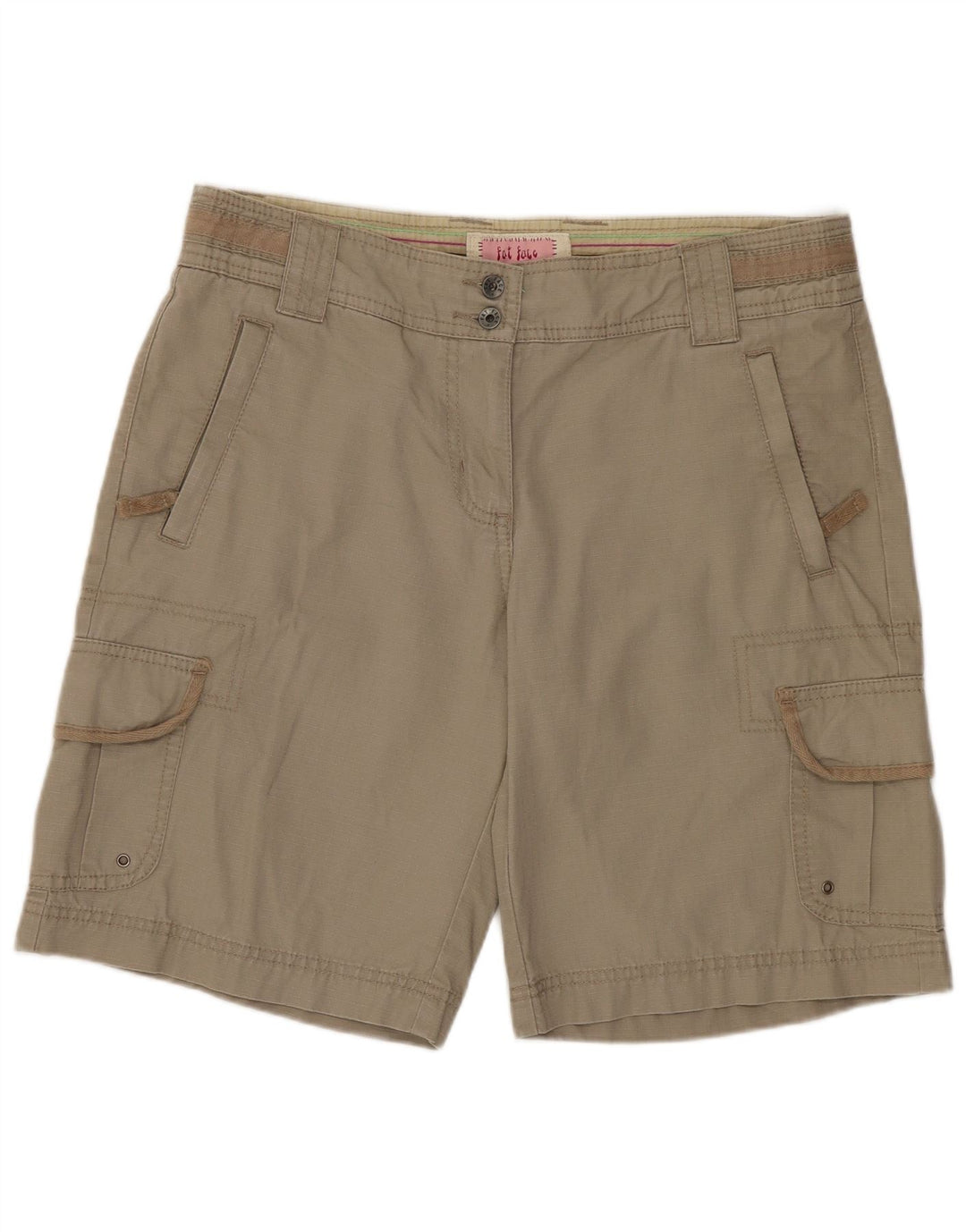 Fat Face Womens Cargo Shorts UK 12 Medium W30 Khaki Cotton