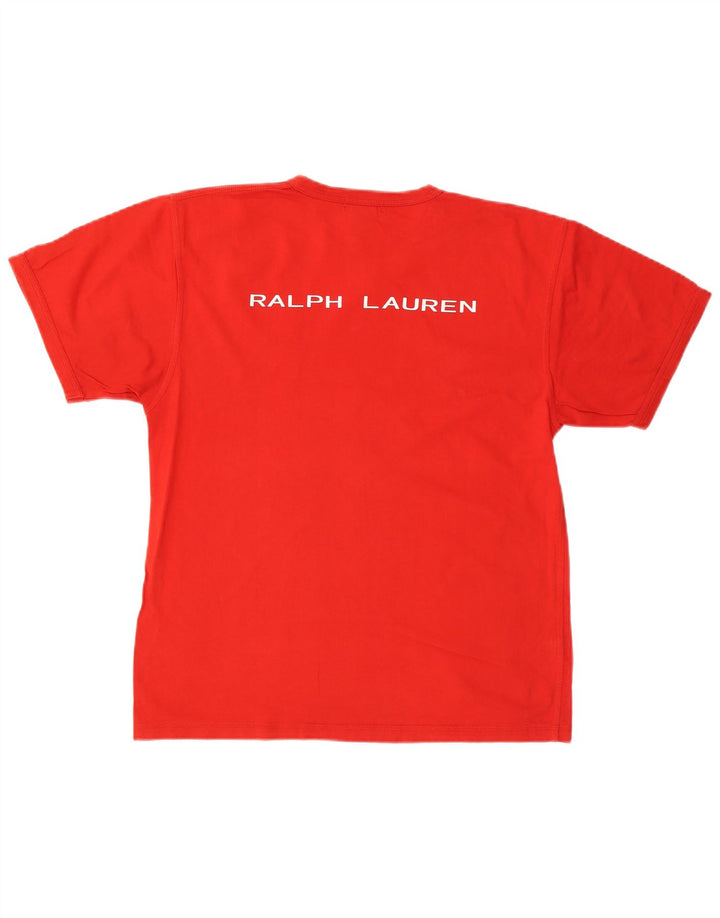 RALPH LAUREN Mens Graphic T-Shirt Top Medium Red Cotton
