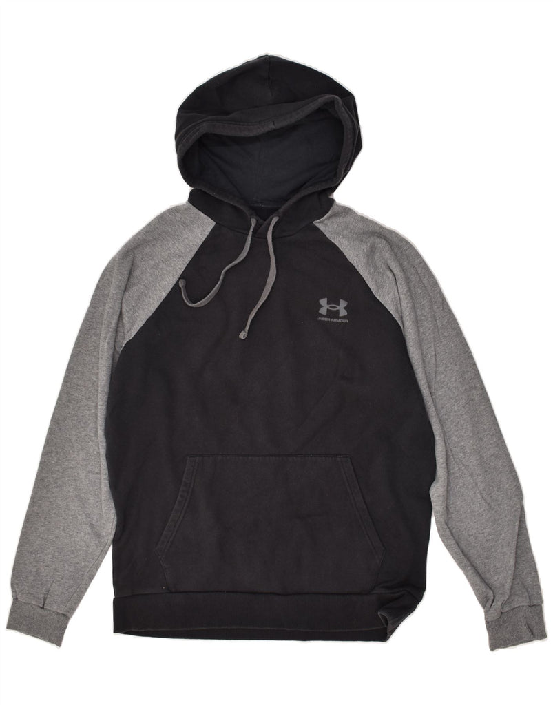 UNDER ARMOUR Mens Hoodie Jumper Medium Grey Colourblock Cotton | Vintage Under Armour | Thrift | Second-Hand Under Armour | Used Clothing | Messina Hembry 