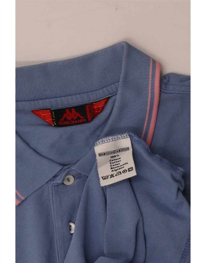 Kappa Mens Polo Shirt 2XL Blue Striped Cotton
