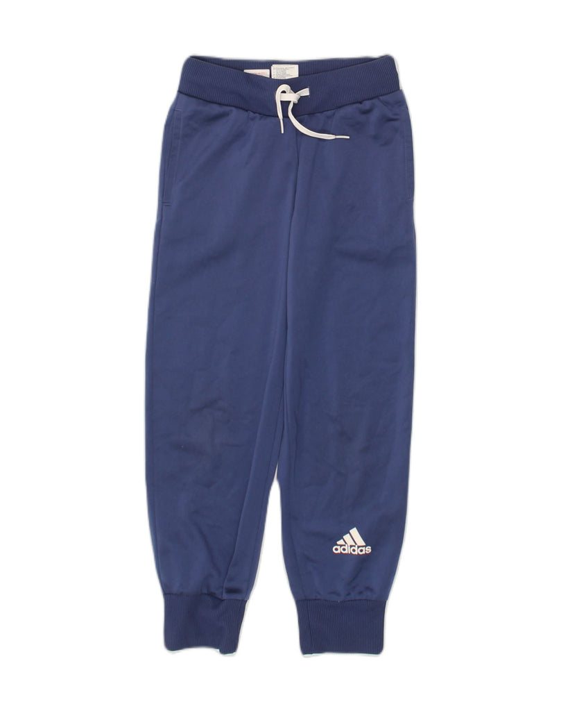 ADIDAS Girls Tracksuit Trousers Joggers 9-10 Years Blue Polyester | Vintage Adidas | Thrift | Second-Hand Adidas | Used Clothing | Messina Hembry 