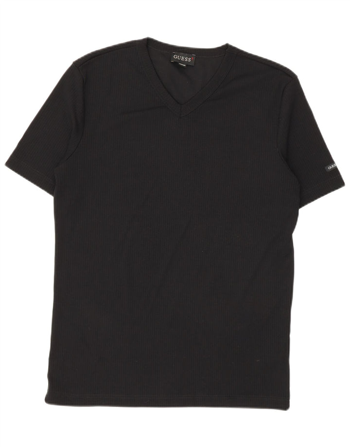 Guess Mens T-Shirt Top Medium Black Nylon