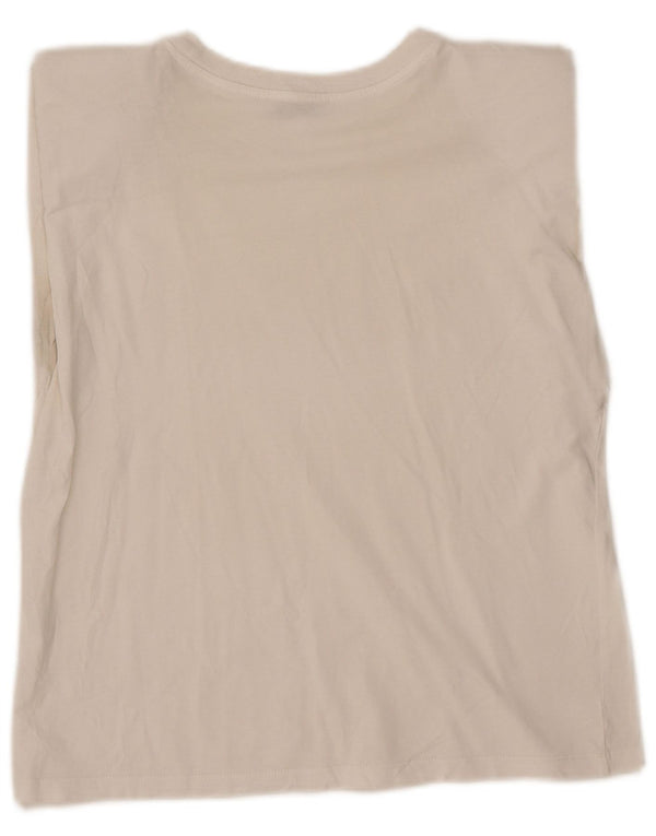 Zara Womens Vest Top UK 10 Small White Cotton
